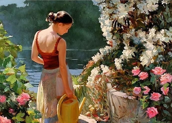 俄罗斯!人体艺术——俄罗斯画家人体油画中的美女娇艳如花