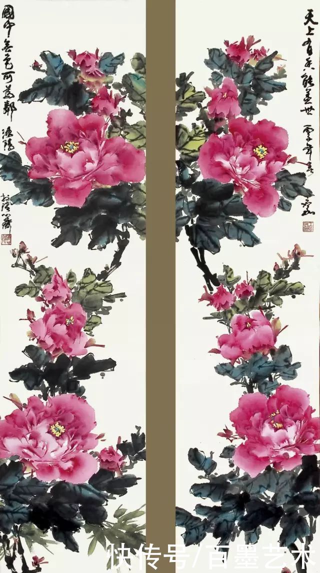 小写意|唯有牡丹真国色!小写意牡丹画150幅,美醉了