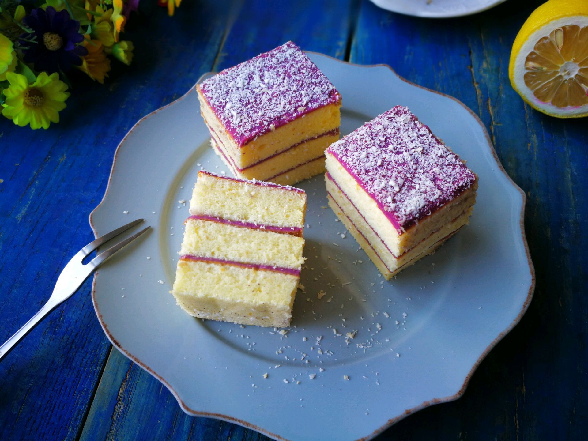 用紫薯和山药做的高颜值蛋糕，健康无添加，做法也简单