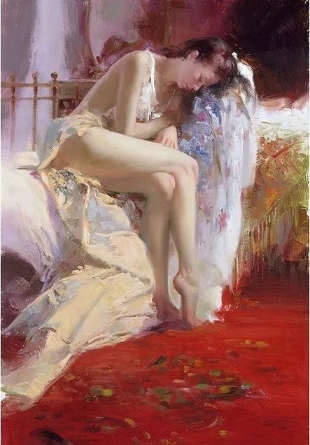 人物#皮诺德埃尼的油画人物，色彩斑斓，动静结合，光彩照人