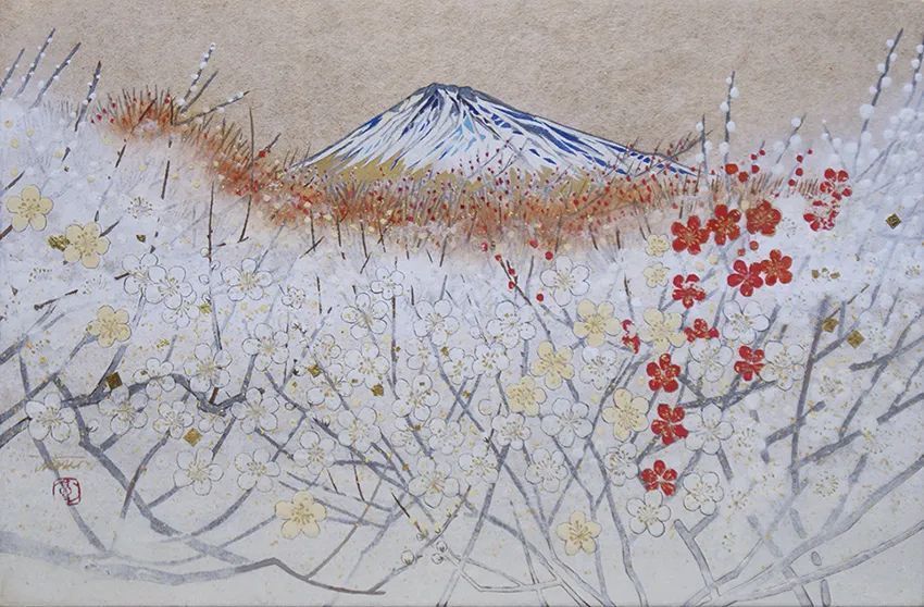 画家#这位日本画家的画有一种静谧的精致感,唤起一种沉思、空灵的感觉