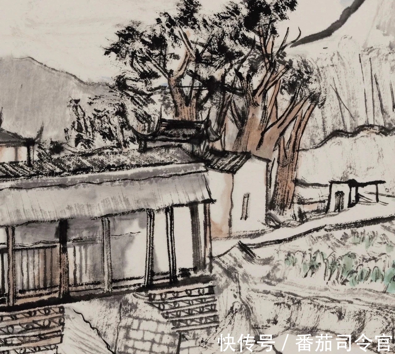 写意山水画|林容生一组写意山水画,每张都带高清局部,看清线的造型