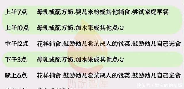 还在一日三餐？宝宝一天吃七顿！速看每日辅食时间表！