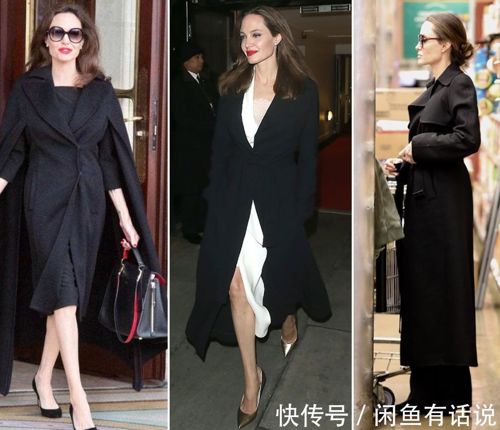 穿搭|朱莉又穿黑大衣走机场,配短靴气场真强,身旁女儿被衬得像小助理