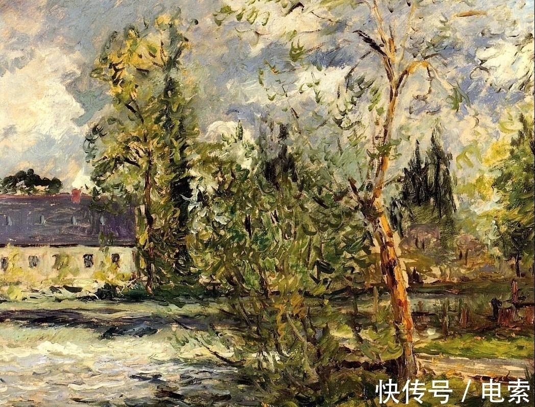 风景@他是法国著名印象派画家,风景油画集合众家之技法,然后自成一格