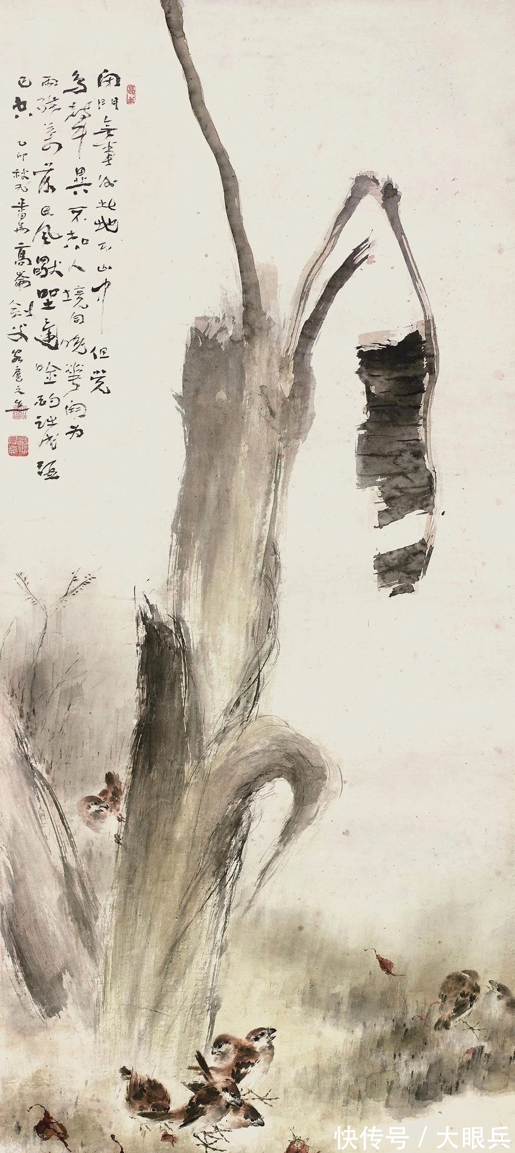 花鸟画@一个著名画派创始人,花鸟画放纵不羁!