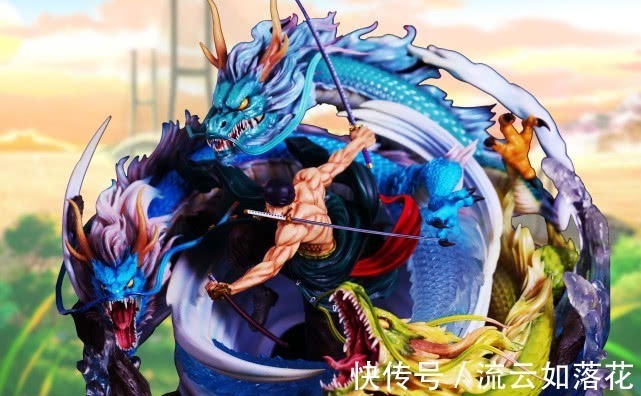 索隆|海贼王2000左右的索隆手办,三刀流的特效成亮点