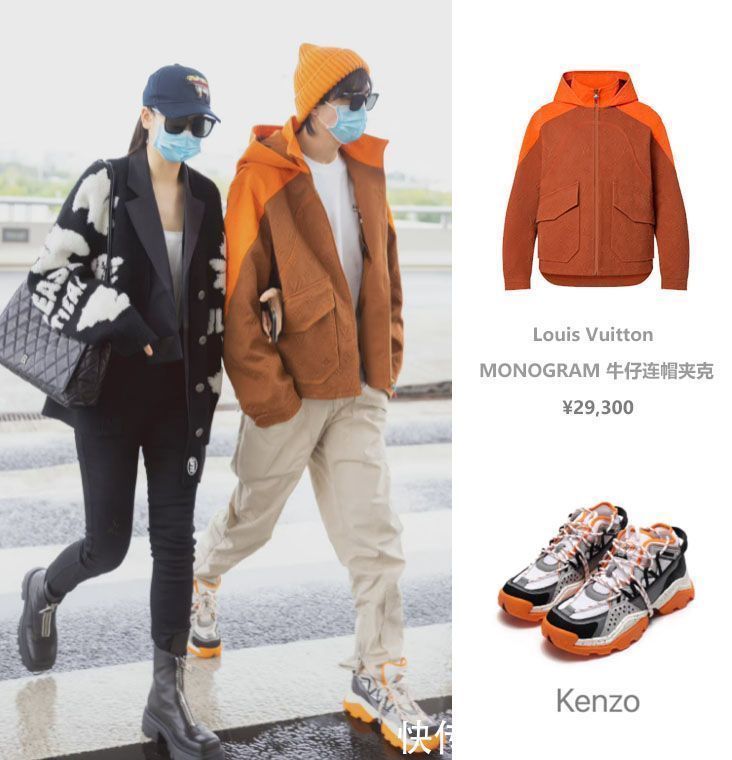 甜蜜感|戚薇两口子走机场,穿紧身裤秀漫画腿,李承铉穿近3万外套还挺潮