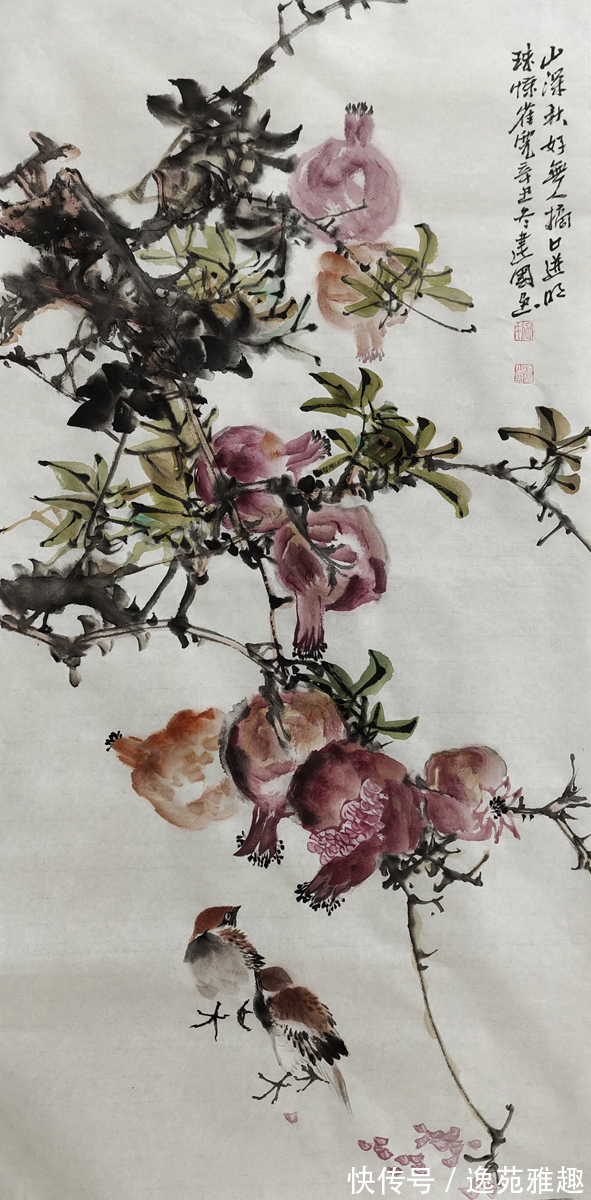 画家@【作品欣赏】春华秋实，心随花开，画家施建国作品欣赏