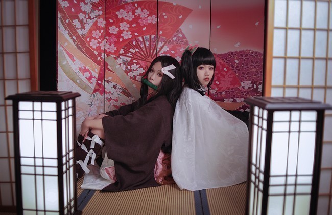 之刃|cos:鬼灭之刃两只小可爱,香奈乎和祢豆子