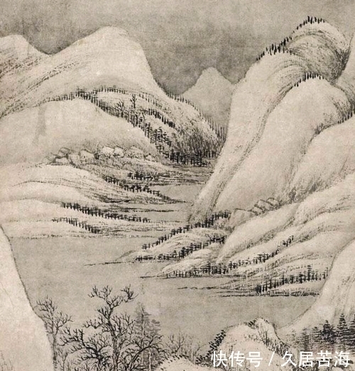 雪邨图&寒林雪景暗藏一点春意,王翚绘《雪邨图》