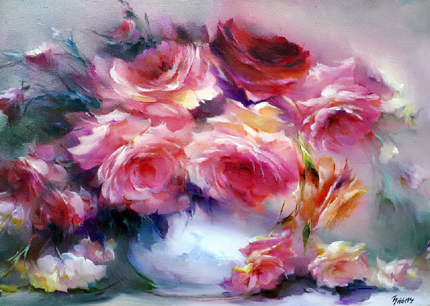 vladimir!俄罗斯画家弗拉基米尔· 巴比奇把花束画得如此之美,妖艳