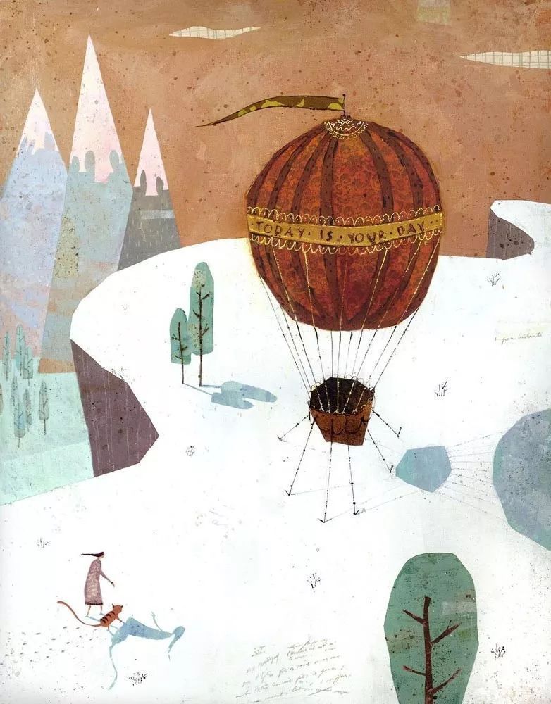 治愈插画$治愈插画:童年,像一个流丽繁复的梦