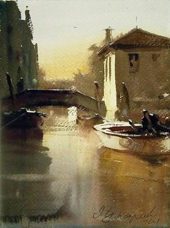 水彩画!水染的建筑与街道,塞尔维亚水彩画大师Dusan Djukaric作品(一)