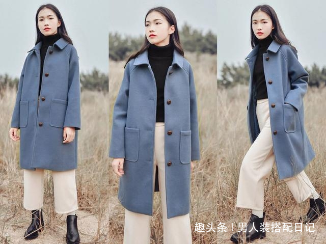 毛呢 毛呢大衣+阔腿裤,秋冬这样穿最流行,谁穿谁显瘦!