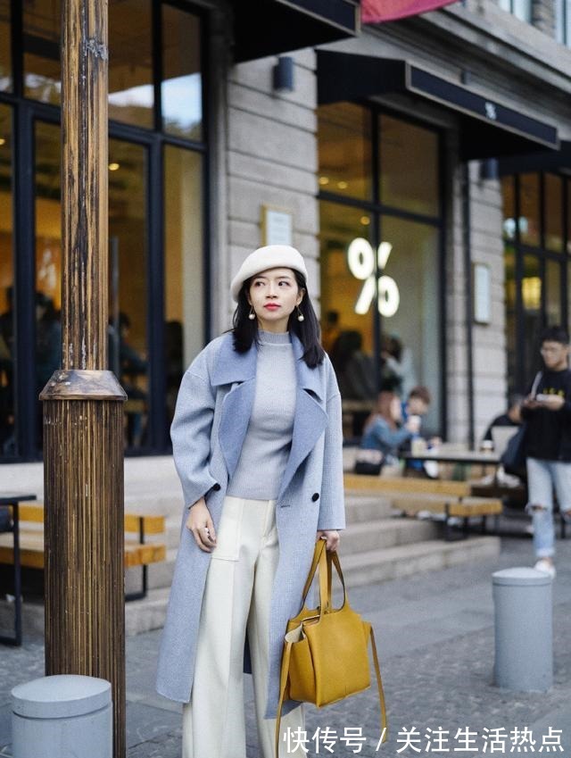 阔腿裤 大衣下面少穿裙子,现流行大衣+长裤,知性有气质,三木都爱了!