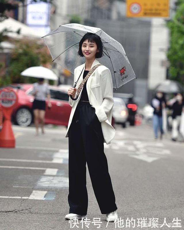 韩国女生真会穿,各种西装时髦帅气,简单易学,论会穿就服她们