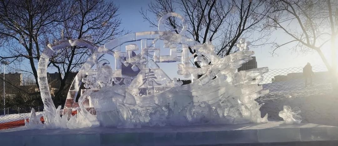 雪雕#北方民族大学冰雪艺术喜迎冬奥