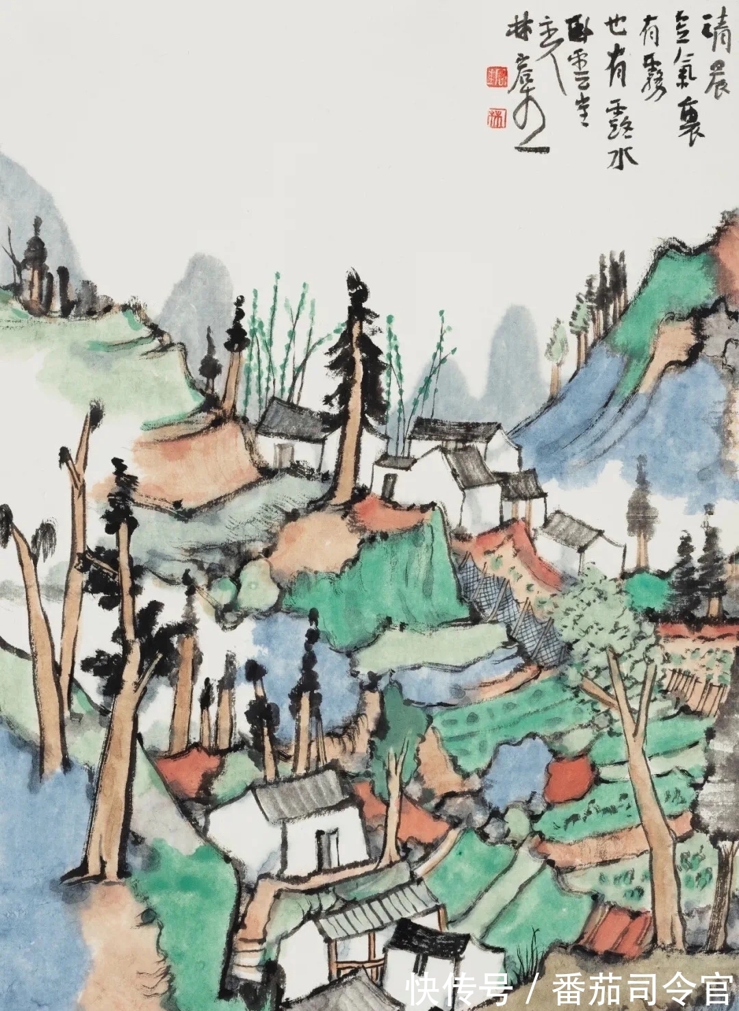 写意山水画|林容生一组写意山水画,每张都带高清局部,看清线的造型