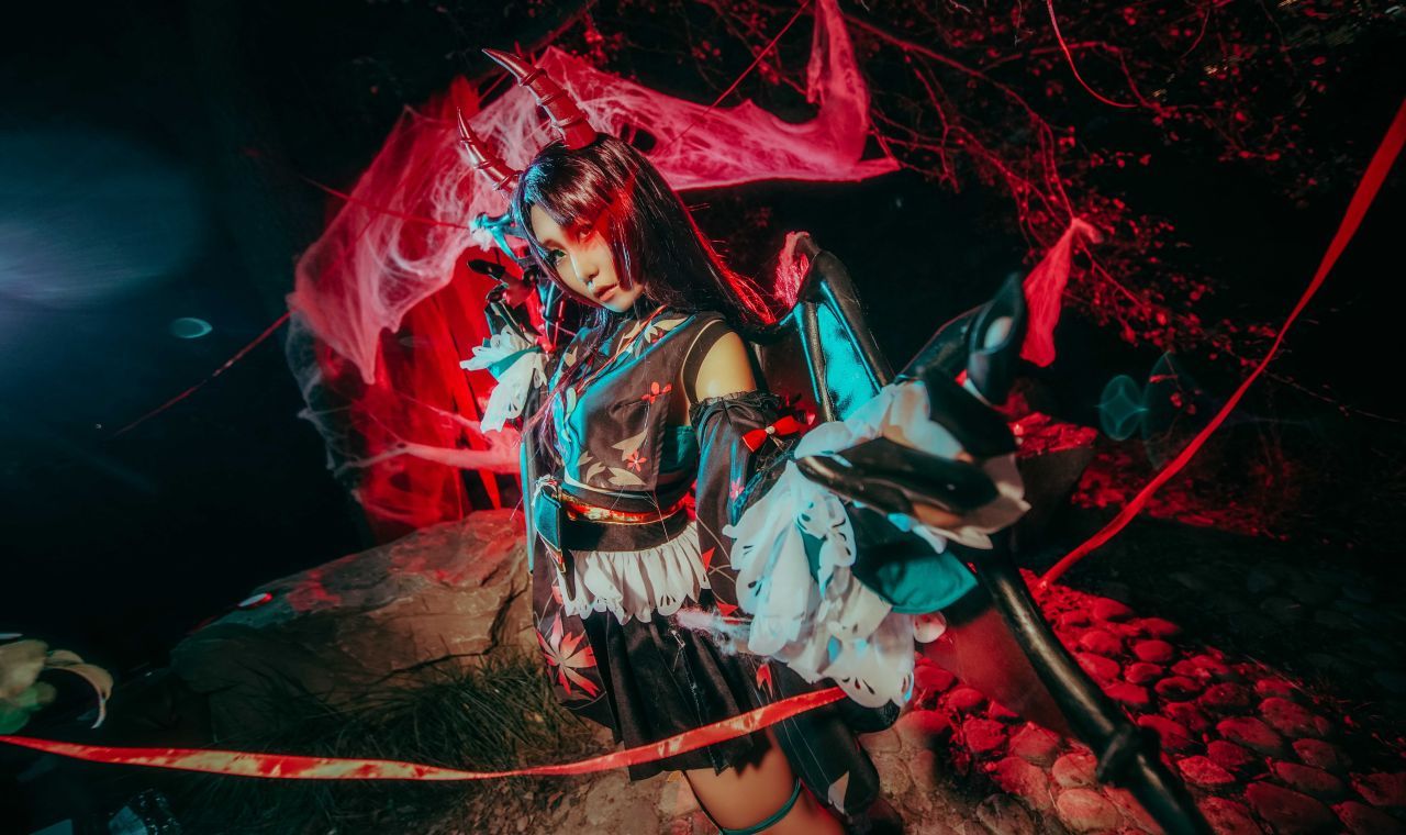 吸血|阴阳师吸血姬紫裘碧染cosplay