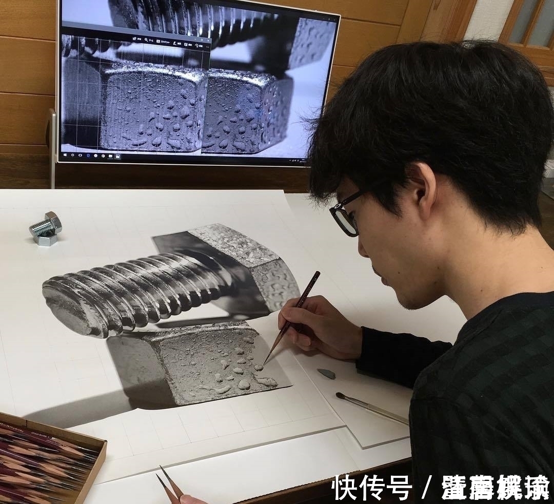 放大10倍&他画超写实画直逼冷军,细节放大10倍,网友:这不是照片吧!