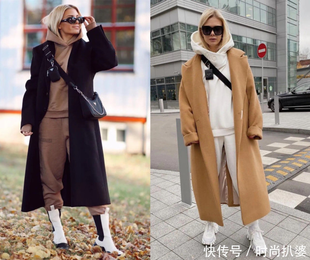 卫衣套装+大衣保暖又流行!可连维密超模上身也臃肿,怎么破?