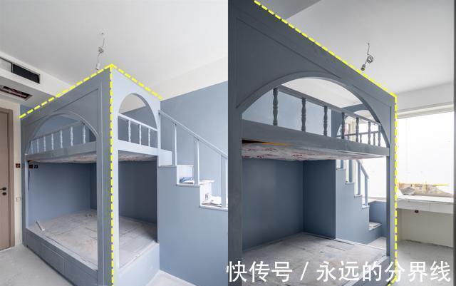 上铺|儿童房不足10㎡,二胎家庭这样装:定制装框架式上下铺,安全实用