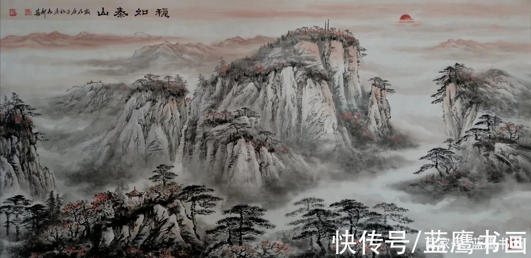 峰峦叠嶂$「青山叠翠势磅礴,祥云流水意辽阔」走进张志新的山水世界