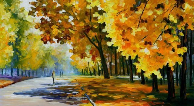 leonidafremov&现代印象以色列画家leonid afremov调色刀创作的缤纷炫丽油画