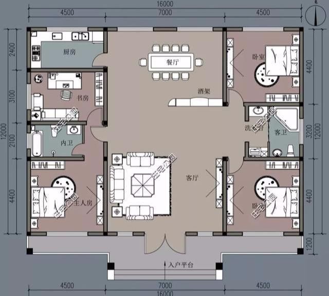 建筑|给农村父母盖养老房,这10套小平层真心不错,神龛堂屋火炕全都有
