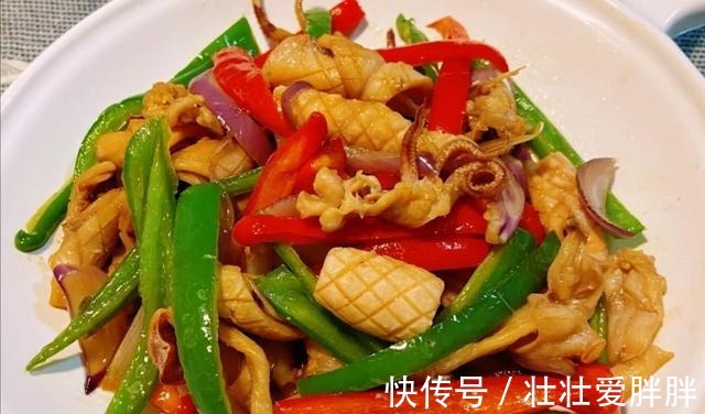 好吃|好吃不怕胖的家常菜双椒炒鱿鱼,赤松茸炒芦笋,黑椒芦笋炒鸡丁!