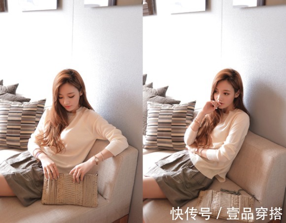 百搭|女神孙允珠高清时尚搭配:多色百搭简约薄款针织衫