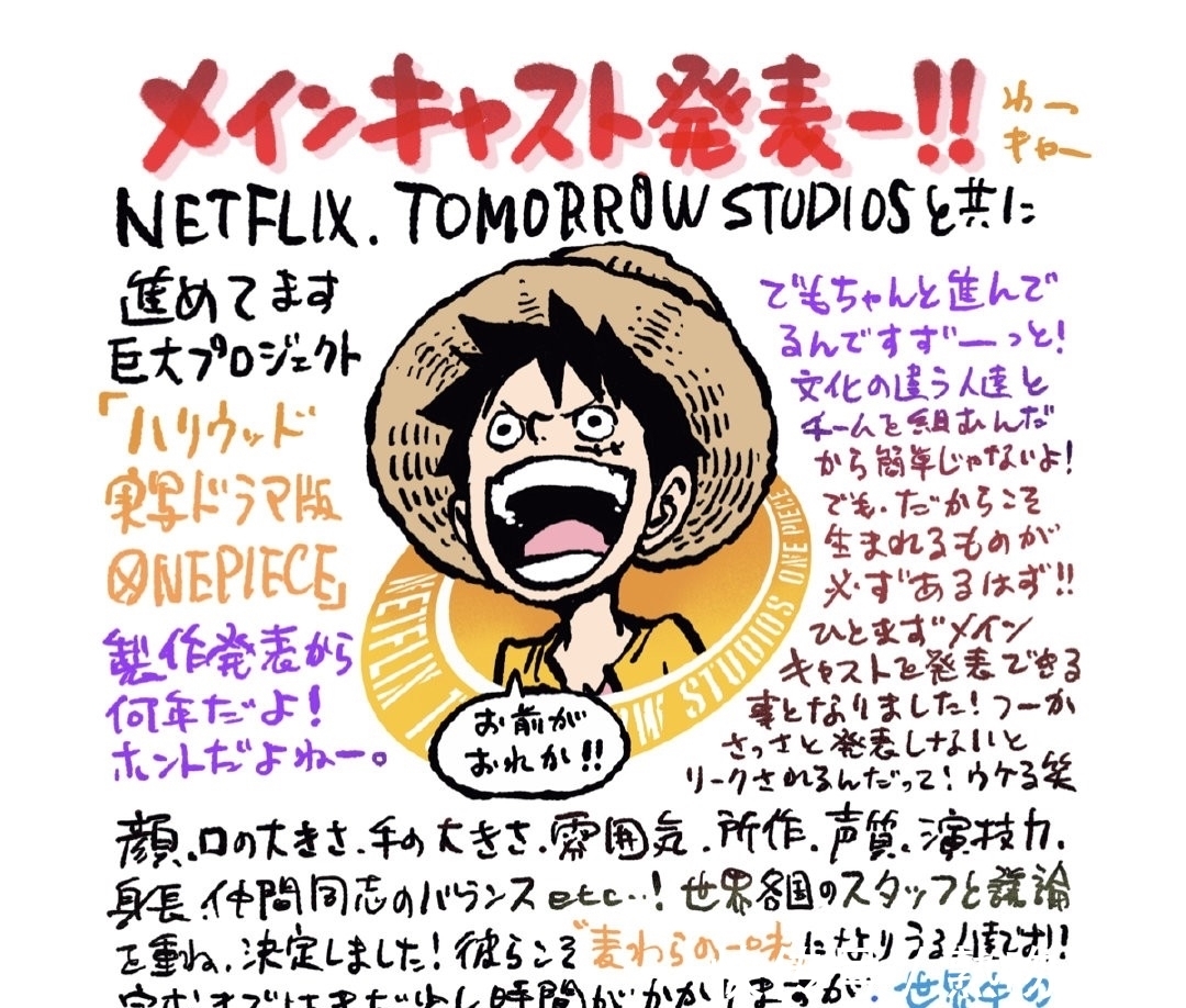 阵容|真人版《海贼王》阵容,“路飞”争议大,“娜美”身材让人失望