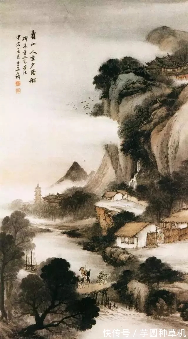 山水画@海派山水画大家|吴石仙的烟雨蒙蒙