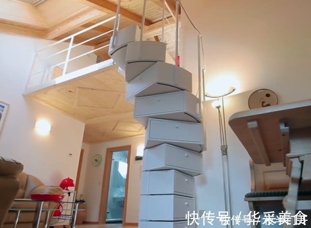楼梯|只需一个按钮,能把立柜变成旋转楼梯,不占地又实用!