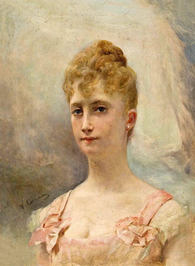 艺术学院!19世纪油画家笔下细腻的年轻漂亮女子,人物造型丰韵端庄 雍容华贵