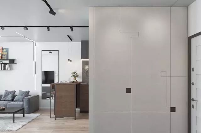 隐形柜|51平一房一厅,隐形门,隐形柜,美观省空间,灯带搭配,美感十足