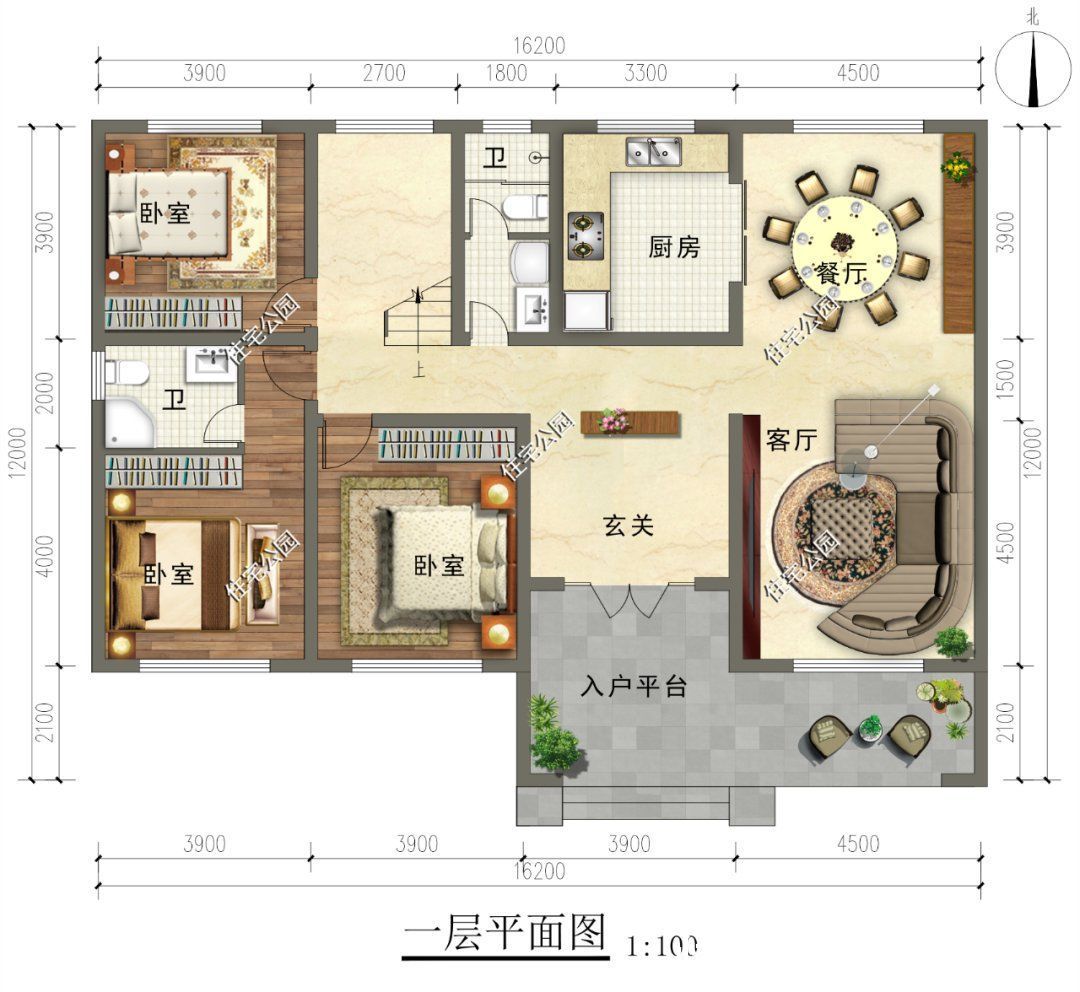 别墅|农村盖房没有露台可怎么行，16×12米二层别墅，露台设计绝对实用