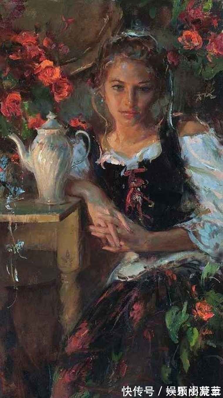 写实艺术#田园中的女人,如诗般的意境——美国顶级油画家丹尼尔的写实艺术