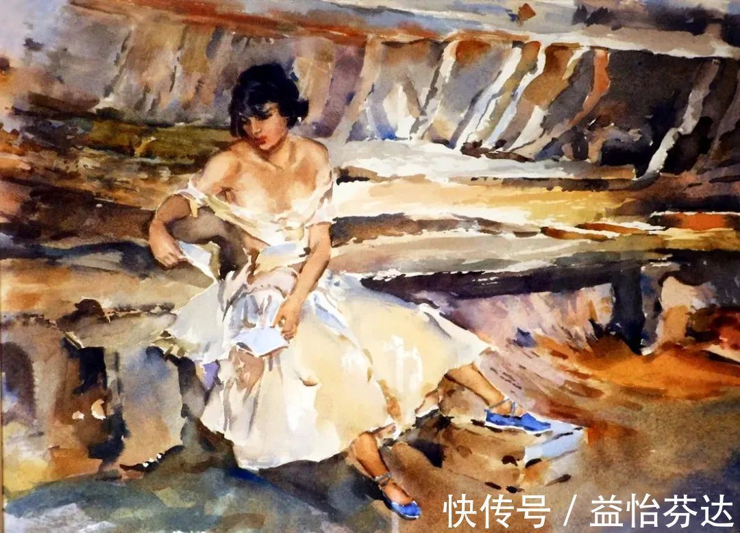 水彩!他是最会画人体画作的 世界顶尖级水彩大师