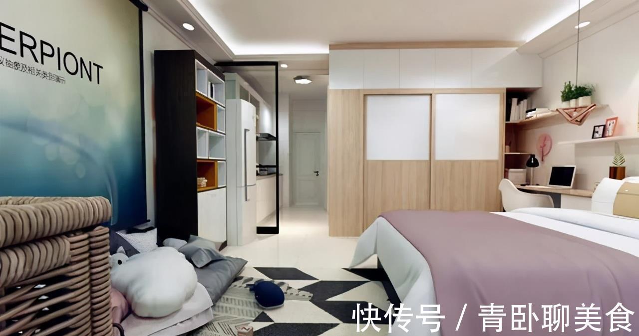 收纳|女孩的36㎡一居,开放式卧室功能强大,合并客餐厅和书房,真完美