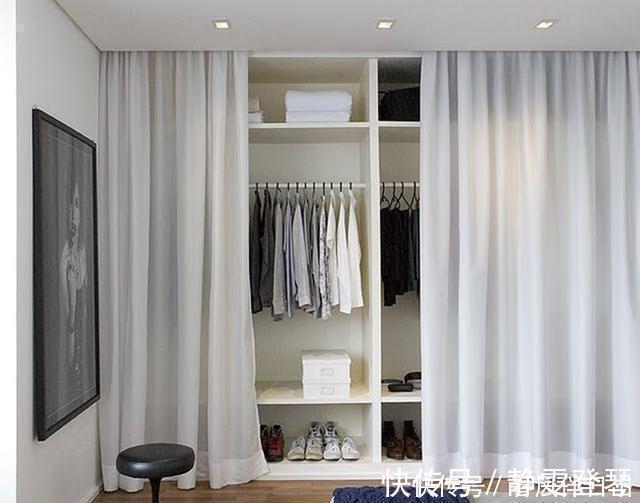 帘子|一个窗帘能搞定的事，干嘛还得装衣柜门，加个弧形轨道，不占1㎡