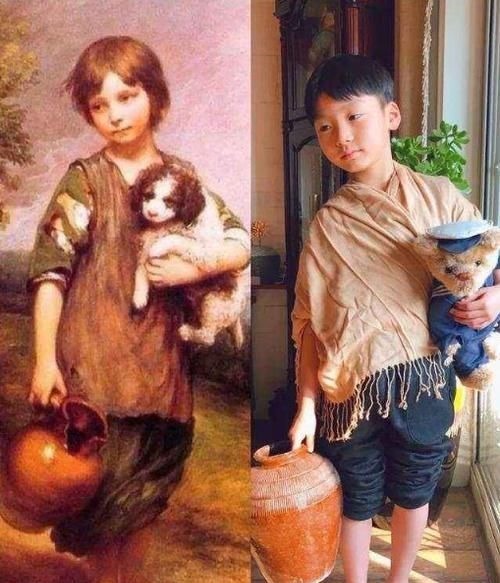 吹笛子的少年|小学生模仿“世界名画”,脑洞大开逗笑网友:让模仿,没让你超越