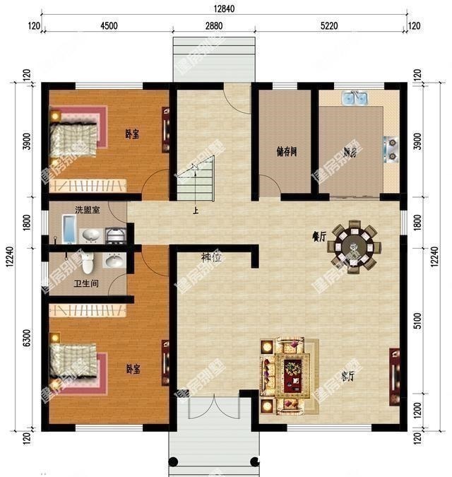 户型|2栋外形简单的别墅户型,看着很舒服,住着很惬意!