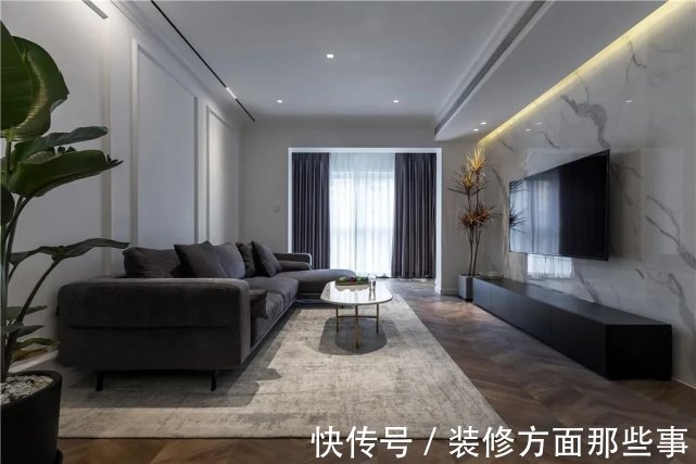 优雅|130㎡现代简雅风,极简的无主灯设计,营造一个高级优雅的空间