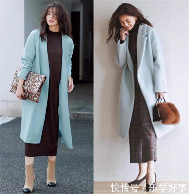 秋冬不可错过浅蓝色与咖啡色搭配,太好看,是个高级的配色