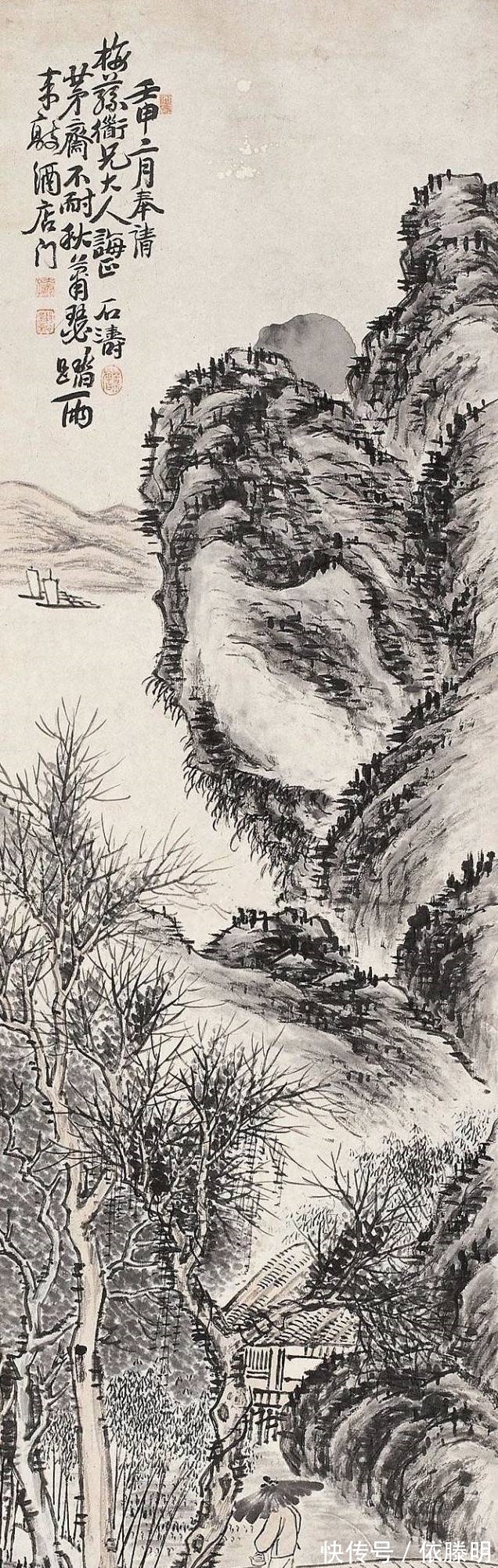 花鸟画@石涛,八大感时花溅泪,恨别鸟惊心的悲怆之情只能通过笔画于纸上