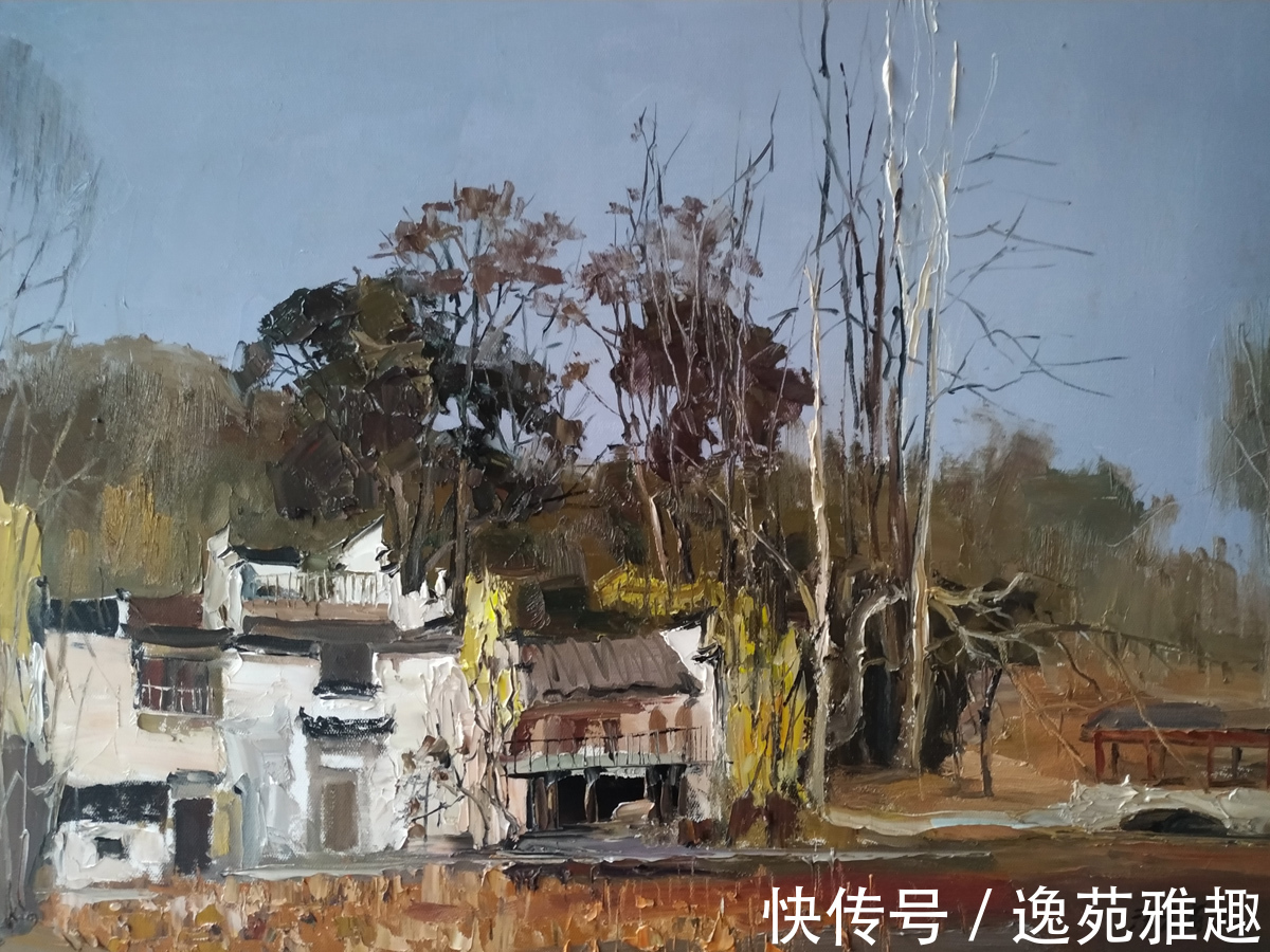 五彩斑斓&「写生作品」回望深秋婺源,五彩斑斓,油画家汪志高作品欣赏
