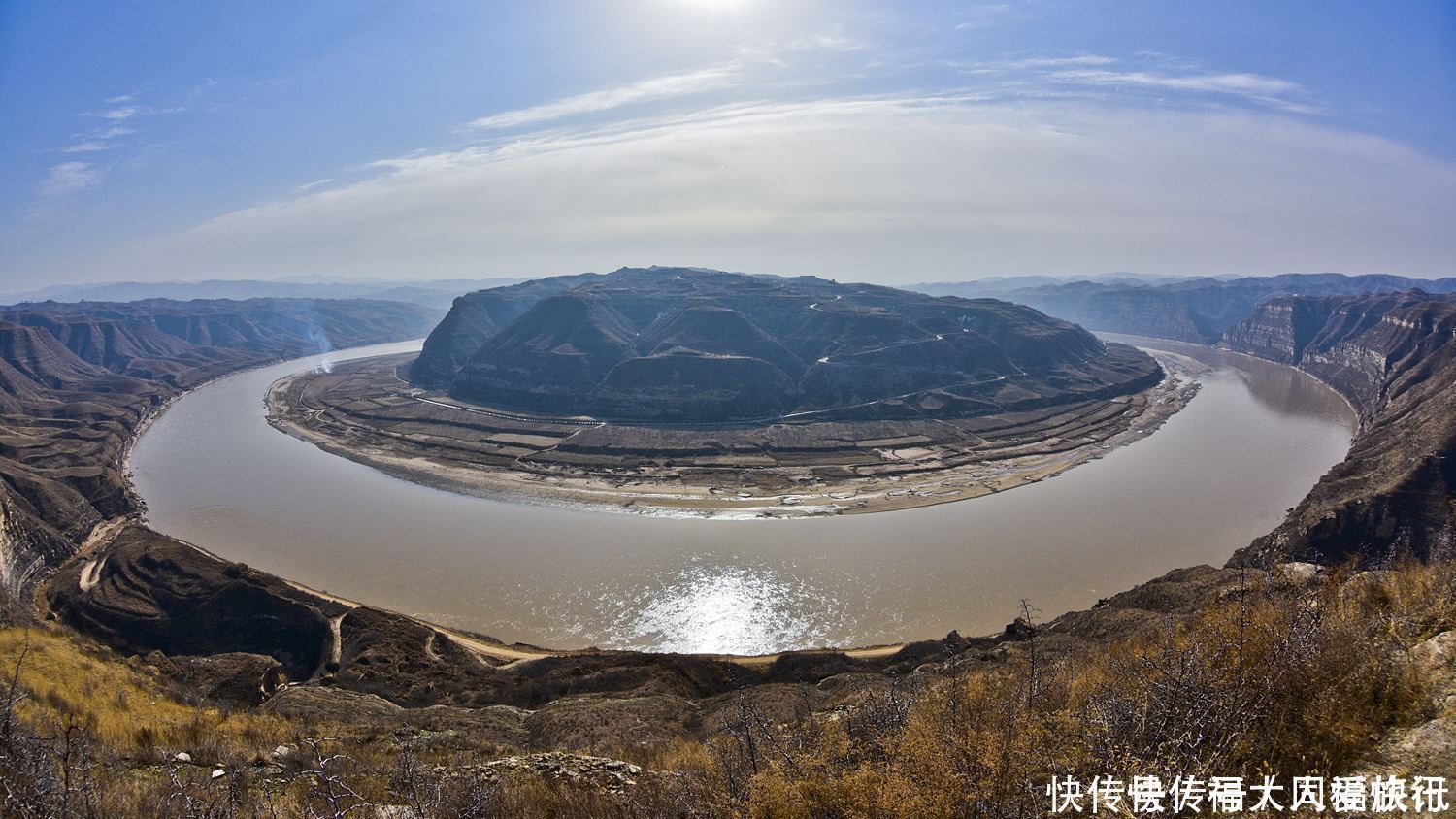 晋陕甘三省黄河太调皮，六弯六个大字母，有图为证