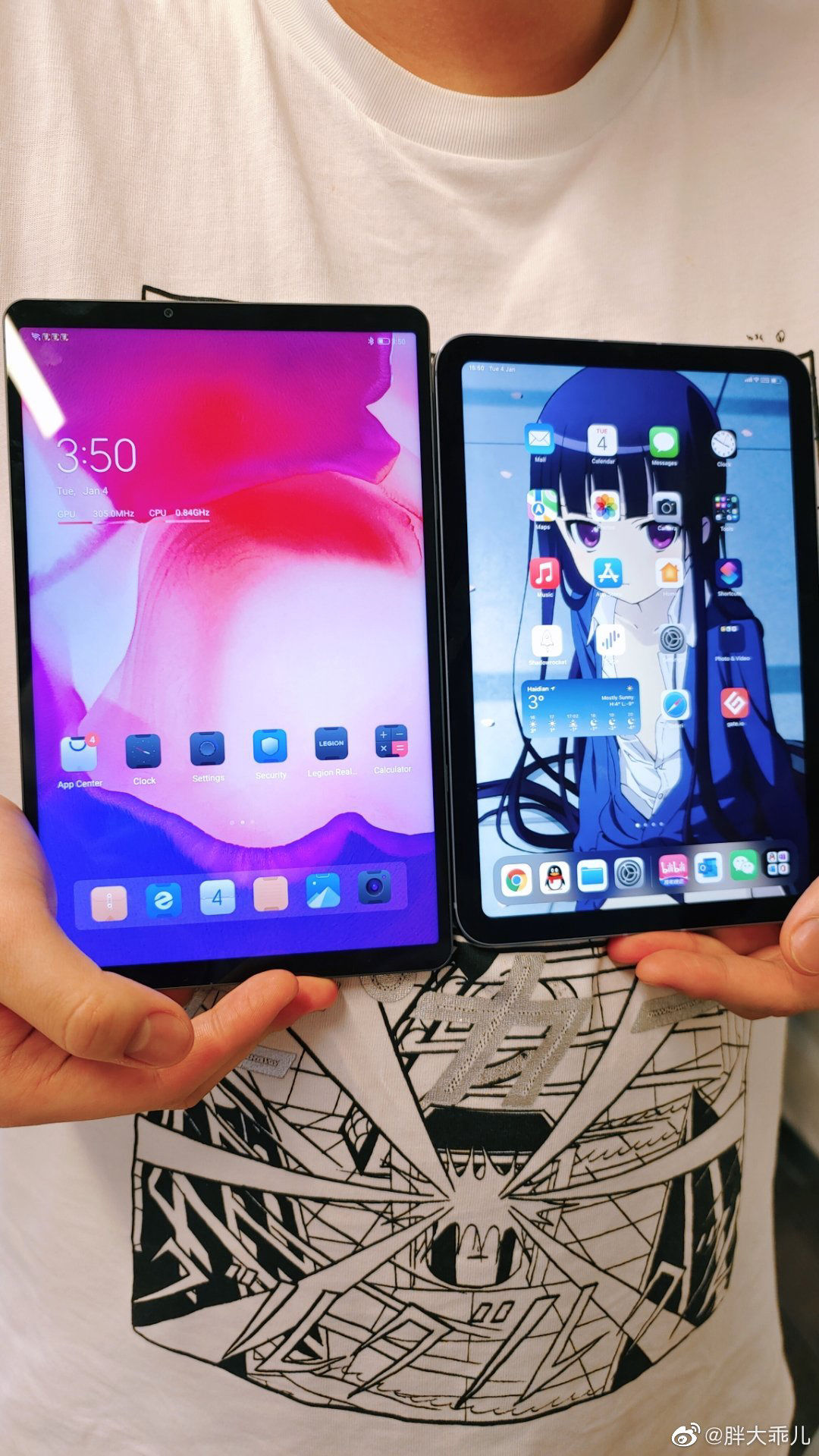 直板屏|联想官方晒图：拯救者 Y700 游戏平板 VS 苹果 iPad mini 6